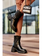 kožené botky s černé model 21632643 - Boto