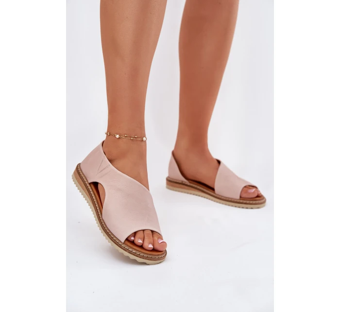 Dámské kožené sandály model 21698423 Světle růžové - Artiker