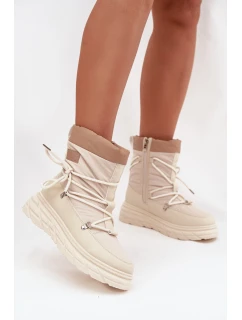 Dámské zimní boty na zip Lee Cooper LCJ 25 44 3931 béžové Dámské zimní boty