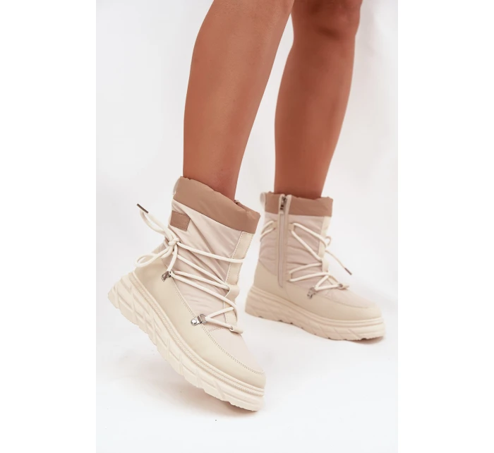 Dámské zimní boty na zip Lee Cooper LCJ 25 44 3931 béžové Dámské zimní boty