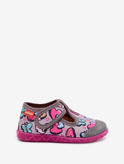 Dětské pantofle Milami na suchý zip šedé Jasimrra