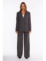 M929 Double-breasted tweed jacket - black