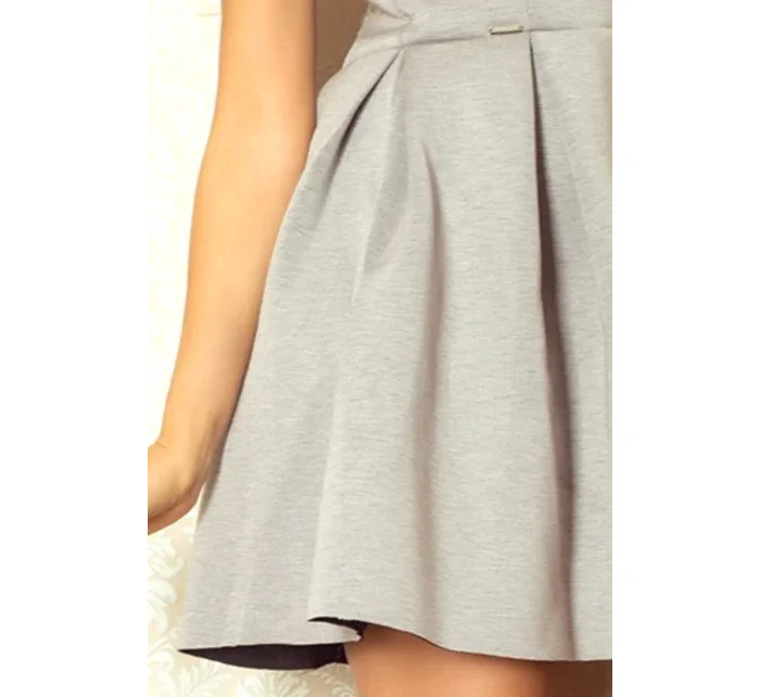 Dámske spoločenské neoprén šaty korzetové GORZET krátke sivé - Šedá / L - Numoco