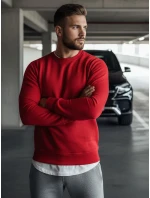 Pánska hladká červená mikina FashionStreet BX3867 Pánska hladká červená mikina FashionStreet BX3867