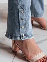 Dámské džínové kalhoty s páskem modré Dstreet model 21985346 - FashionStreet