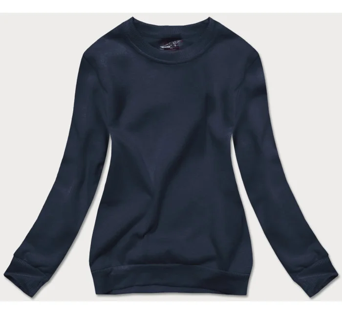 Tmavomodrá dámska tepláková mikina so sťahovacími lemami (W01-25)