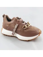 Hnědé sportovní boty s řetízkem model 17209361 Hnědé sportovní boty s řetízkem model 17209361