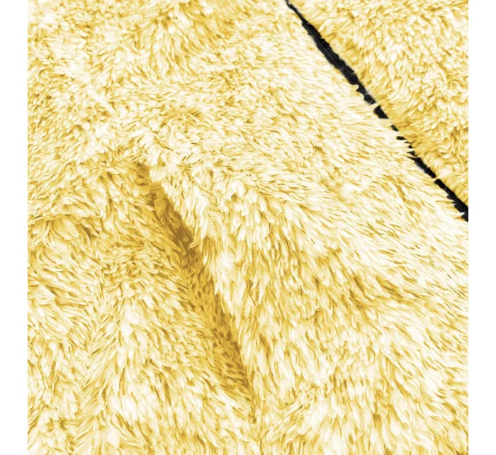 Žltá melanžová plyšová dámska mikina (HH009-26)