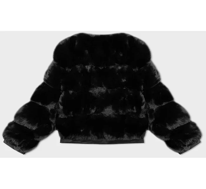 Krátká černá dámská kožešinová bunda model 21247259 - J.STYLE