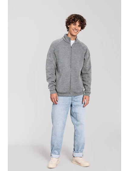 Fruit of the Loom Iconic Premium Sweat Jacket Mikina z hrubej bavlny 16.2290 light graphite Fruit of the Loom Iconic Premium Sweat Jacket Mikina z hrubej bavlny 16.2290 light graphite