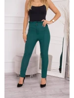 Tmavě zelené kalhoty na model 18749324 - K-Fashion