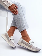 Damskie Skórzane Mokasyny D&A TW210 Białe