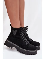 Dámské kotníkové boty s srdcem černé model 21708123 - Boto Dámské kotníkové boty s srdcem černé model 21708123 - Boto