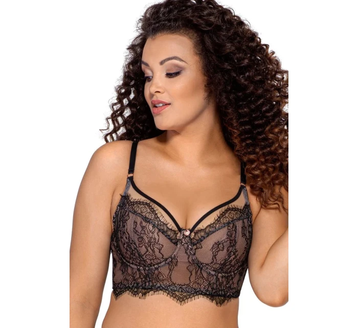 Dámská podprsenka model 18201520 černá s béžovou - Ava Dámská podprsenka model 18201520 černá s béžovou - Ava