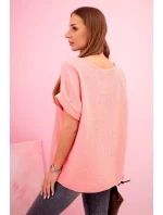 blůza s náhrdelníkem meruňka model 21959054 - K-Fashion