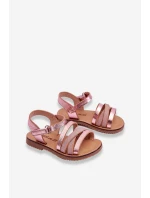 Dziecięce Sandały Z Paseczkami Różowe Isla Dziecięce Sandały Z Paseczkami Różowe Isla