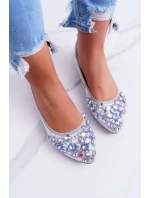 Kožené Baleríny S Ozdobnými model 21511200 Stříbrné Crystal - Boto
