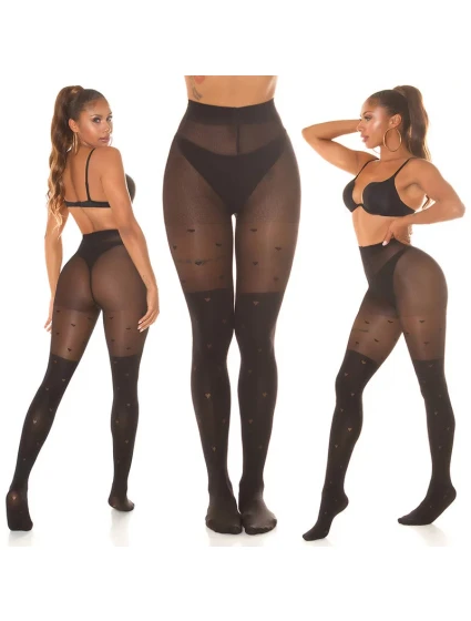 Dámske sexy pančuchy "Hearts" SH6718 čierne - In-StyleFashion Dámske sexy pančuchy "Hearts" SH6718 čierne - In-StyleFashion
