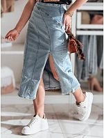 Džínsová midi sukňa CY0481 modrá – FashionStreet
