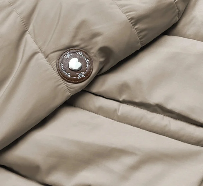 Dámska zimná páperová bunda béžová (CAN-865)