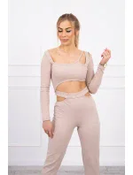 Souprava s halenkou béžová