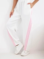 Dámske viskózové nohavice s lampasom butter white