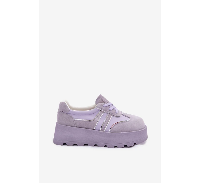 Semišové tenisky na platformě GOE TT2N4054 fialové