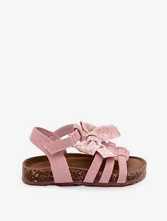 Dievčenské sandále s mašľou Pink Bessa