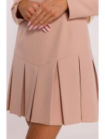 Šaty s záhyby béžové model 21295918 - Moe Šaty s záhyby béžové model 21295918 - Moe
