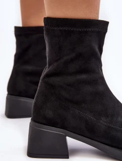Čierne dámske čižmy Aphroteia na nízkom podpätku