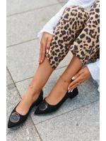 Lodičky na nízkom podpätku z eko semišu S.Barski Black