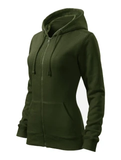 Trendy Zip mikina dámska vojenská