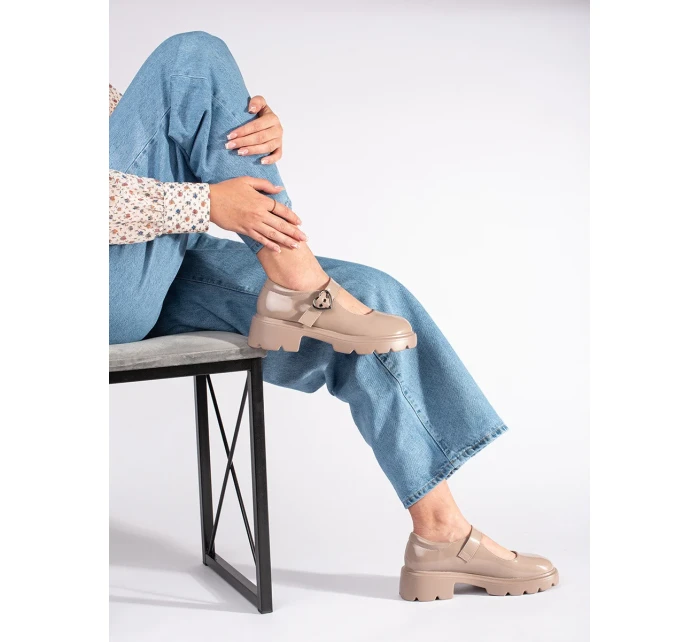 Originálne dámske hnedé mokasíny na platforme Originálne dámske hnedé mokasíny na platforme