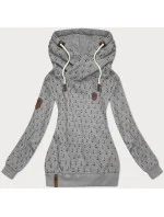 Tmavě šedá vzorovaná dámská mikina model 19694154 - 6&8 Fashion Tmavě šedá vzorovaná dámská mikina model 19694154 - 6&8 Fashion