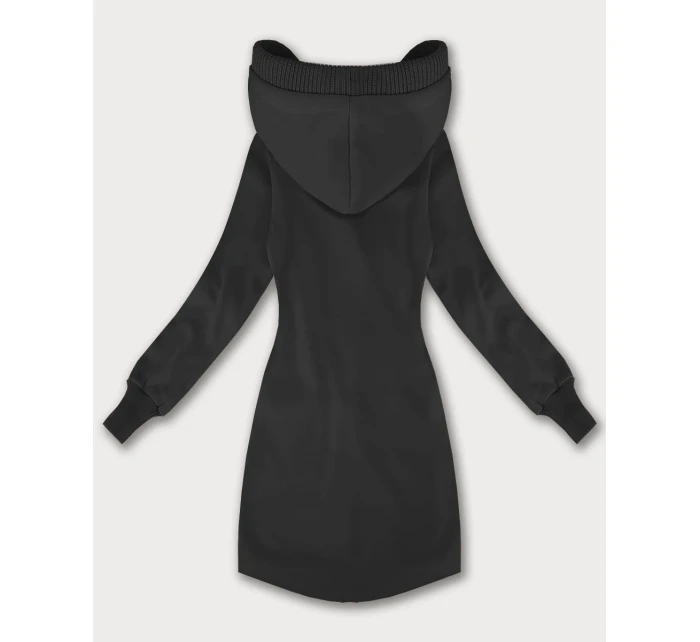 Dámska mikina v grafitovej farbe so svetrovými vložkami LHD (AMG-172A)