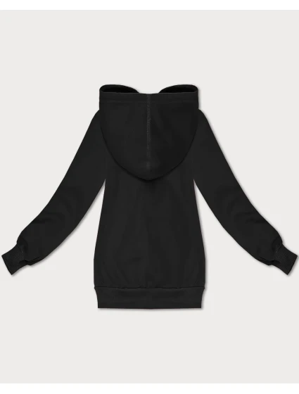 Černá volná klokaní mikina s kapucí model 21395681 - S'WEST Černá volná klokaní mikina s kapucí model 21395681 - S'WEST