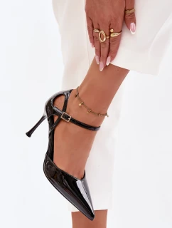Lakované lodičky s páskem černé model 21788319 - Boto