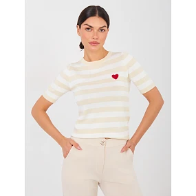 Sweter PM SW model 21916906 jasny beżowy - FPrice Sweter PM SW model 21916906 jasny beżowy - FPrice