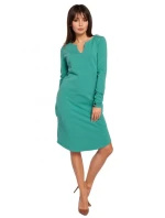 B017 Šaty s výstrihom - čierne