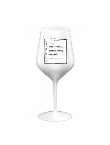 TEACHER'S NOTE BLOCK - biely nerozbitný pohár na víno 470 ml