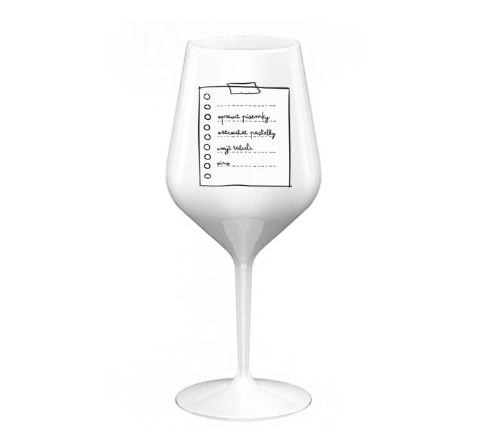 TEACHER'S NOTE BLOCK - biely nerozbitný pohár na víno 470 ml