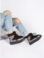 Pěkné dámské černé sněhule platforma Pěkné dámské černé sněhule platforma