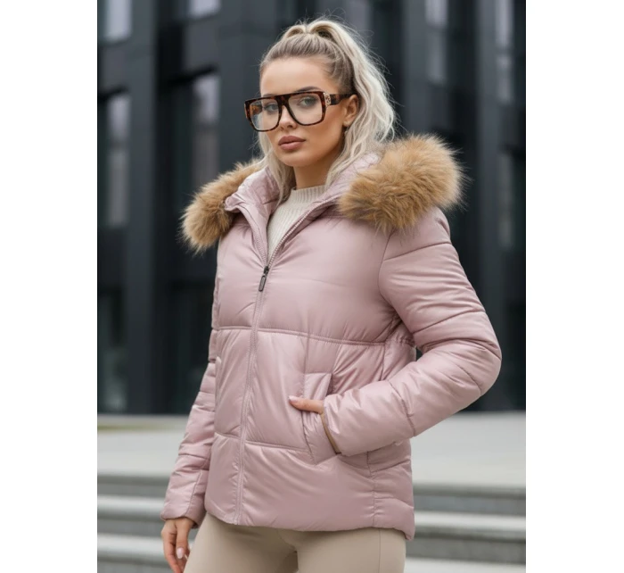 Dámská prošívaná zimní bunda pink Dstreet model 21995499 - FashionStreet Dámská prošívaná zimní bunda pink Dstreet model 21995499 - FashionStreet