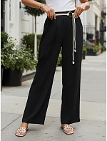 Dámske nohavice so širokými nohavicami, čierne, FashionStreet UY3073 Dámske nohavice so širokými nohavicami, čierne, FashionStreet UY3073