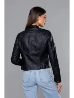 Krátká černá bunda ramoneska se stojáčkem model 18242903 - J.STYLE