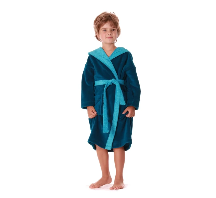 Detský župan Tampa duo s kapucňou 9159 petrol - Vestis Detský župan Tampa duo s kapucňou 9159 petrol - Vestis