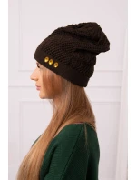 Dámská čepice hnědá model 18752371 - K-Fashion Dámská čepice hnědá model 18752371 - K-Fashion