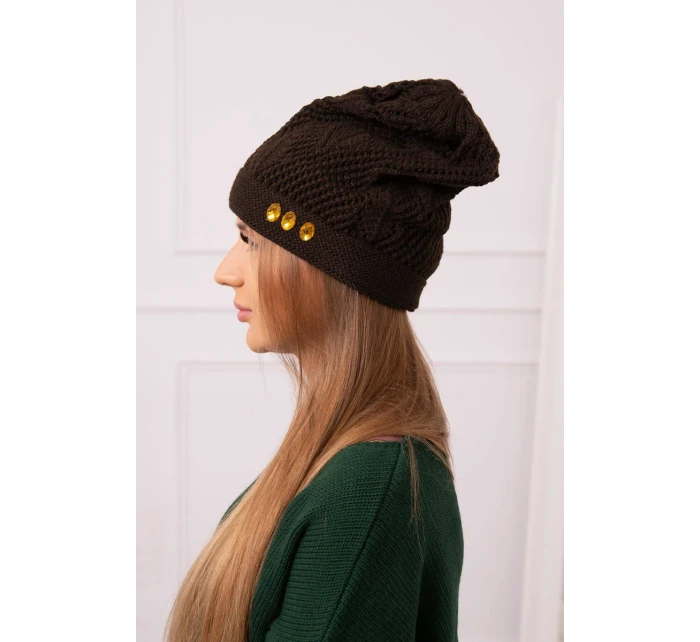 Dámská čepice hnědá model 18752371 - K-Fashion Dámská čepice hnědá model 18752371 - K-Fashion