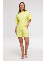mikina s krátkým rukávem citronová model 21047206 - BeWear
