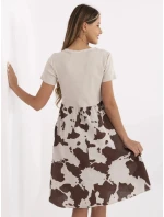 Dámské šaty DHJ SK model 22020909 Béžová s hnědou - FPrice